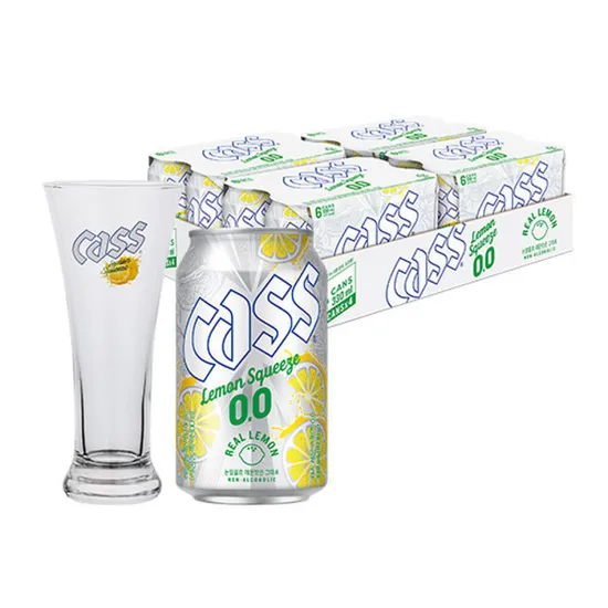 카스 제로 레몬 스퀴즈 0.0 330ml 24캔 전용잔
