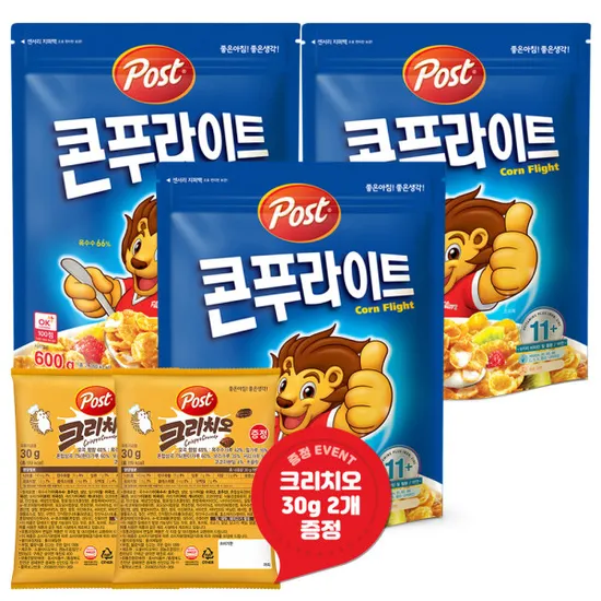 포스트 콘푸라이트 시리얼 600g 3개 +크리치오 30g 2개 (10,250원/무료)