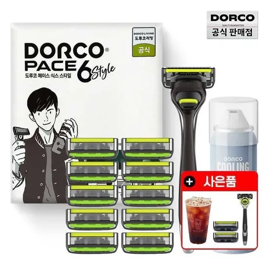 도루코 페이스6스타일 세트 면도기 면도날 10입 74ml폼