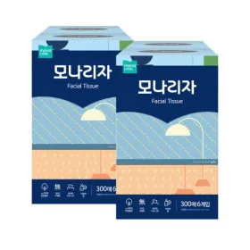 모나리자 미용티슈 300매 6입 2개