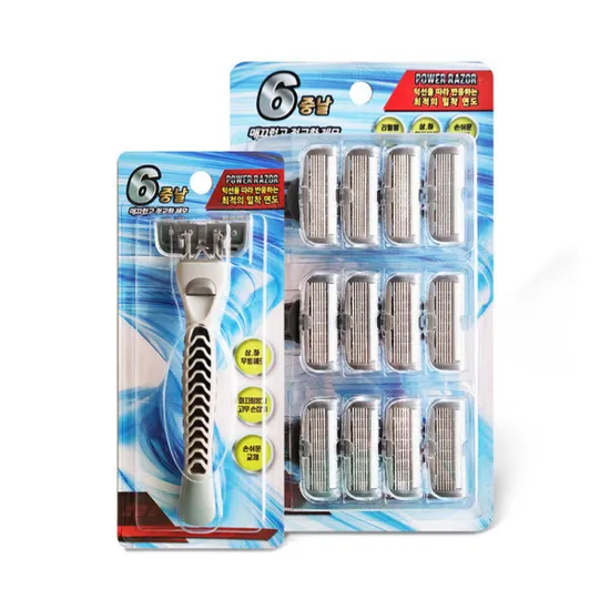파워레이저 6중날 면도기 본품 교체용 면도날 2p