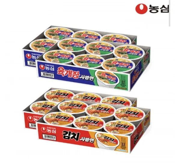 농심 육사김사세트 육개장사발면 2입 김치사발면 12입