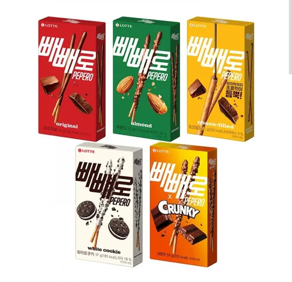 빼빼로 5종 초코 아몬드 크런키 화이트쿠키 초코필드 6 6 6