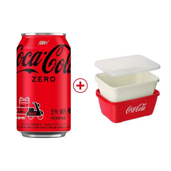 코카콜라제로 350ml 캔 24개 채반용기