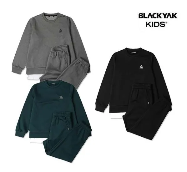 블랙야크키즈 기모상하 맨투맨세트