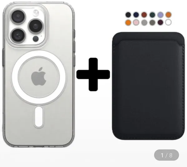 갤럭시 아이폰 자력강화 맥세이프 케이스 가죽 카드지갑 세트