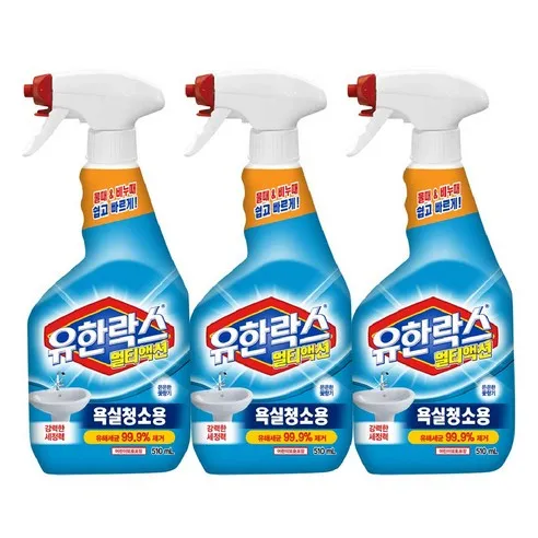 유한락스 멀티액션 욕실청소 510ml 3개