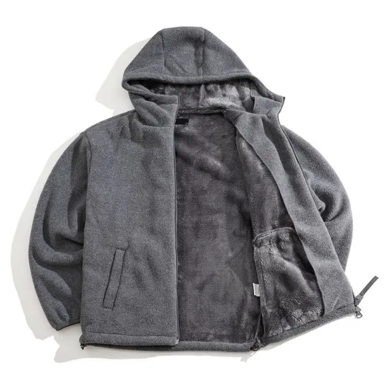 보아털 후드 후리스 자켓