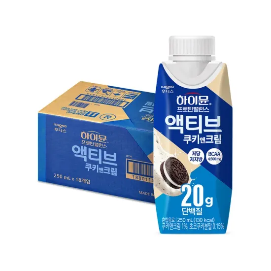 하이뮨 프로틴 밸런스 액티브 쿠키앤크림 250ml 18입