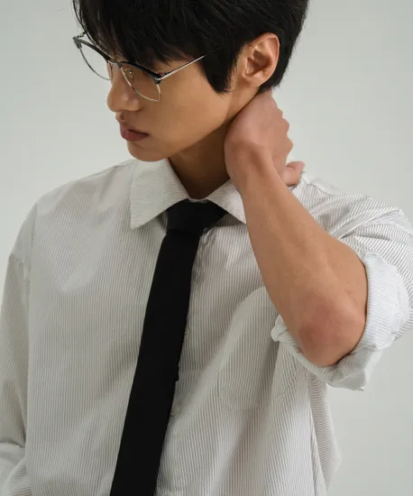 울 터치 솔리드 슬림핏타이