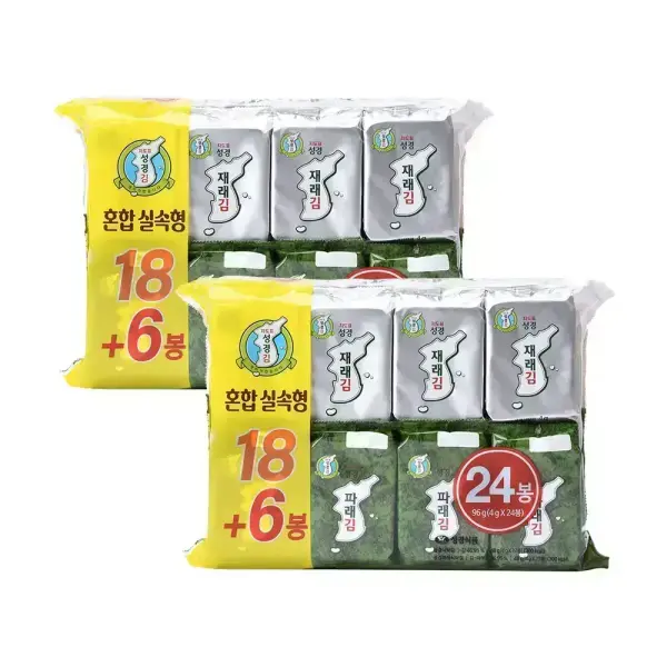 지도표성경 김 재래 파래 혼합 식탁김 4g 48봉