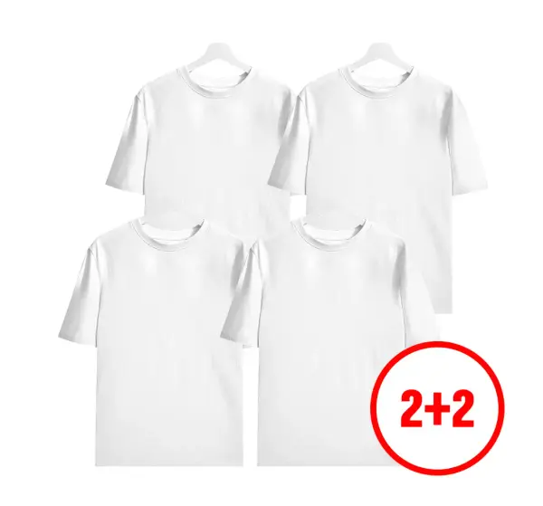 순면 100% 레이어드 반팔티 화이트 4개