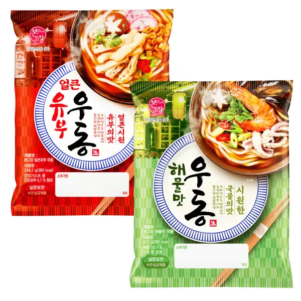 본고장 얼큰유부우동 3개 해물우동 3개