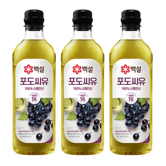 백설 포도씨유 900ml 3개