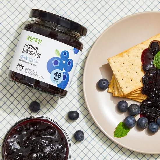 스테비아 블루베리잼 사과잼 복숭아잼 딸기잼 240g