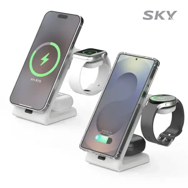 스카이 필 3in1 Qi2 맥세이프 고속 무선 충전기 W60Q
