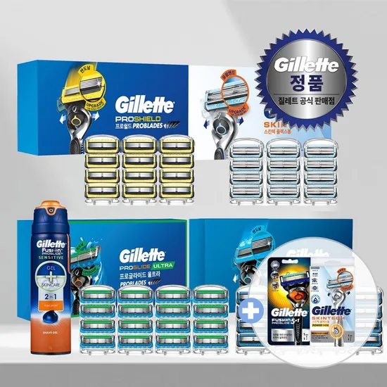 질레트 면도날 프로쉴드 스킨텍 2개입 16개입 외 다양