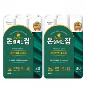 프리미엄 천연펄프 화장지 30롤 x2 25M