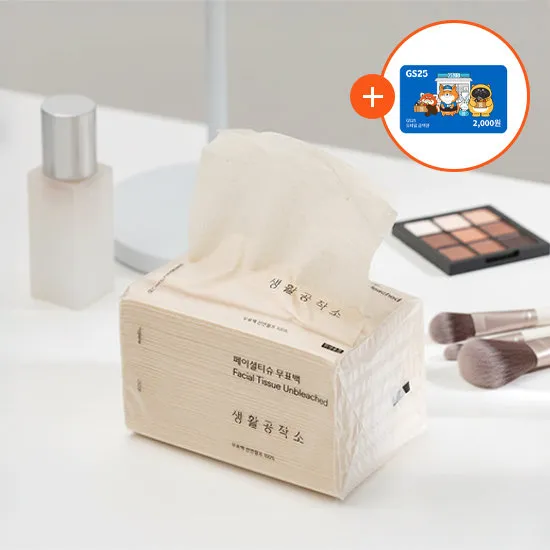 생활공작소 무형광증백 무표백 페이셜 미용티슈 250매*6팩
