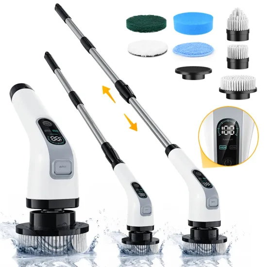 무선 전기 청소 브러시 7-in-1 욕실 창 전기 스핀 클리너