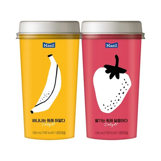 매일 바나나는 원래 하얗다 딸기는 원래 달콤하다 컵 냉장 190ml 10팩