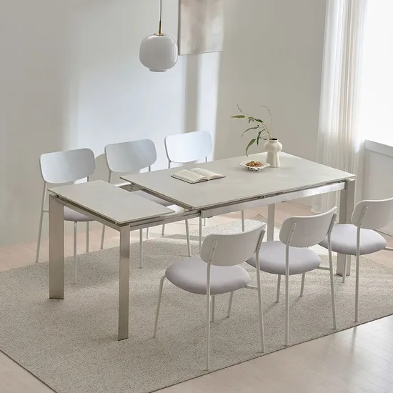 모어 확장형 세라믹식탁 포세린 식탁 크롬다리 4인 6인 1400 1800 외 다양