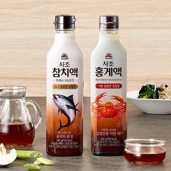 사조 참치액 500g 2개 홍게액 500g 1개