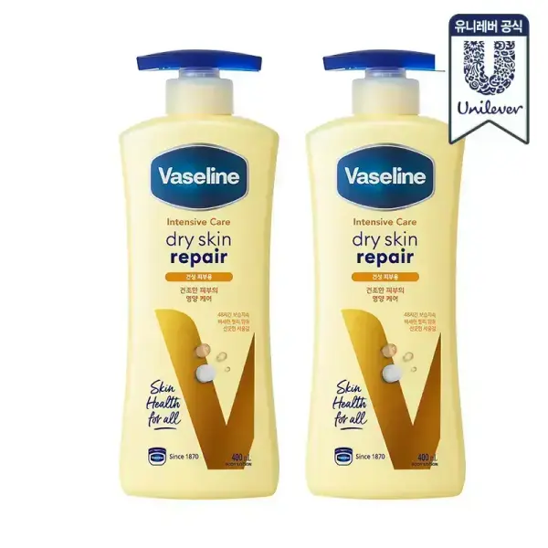 바세린 바디로션 드라이스킨 400ml 2개