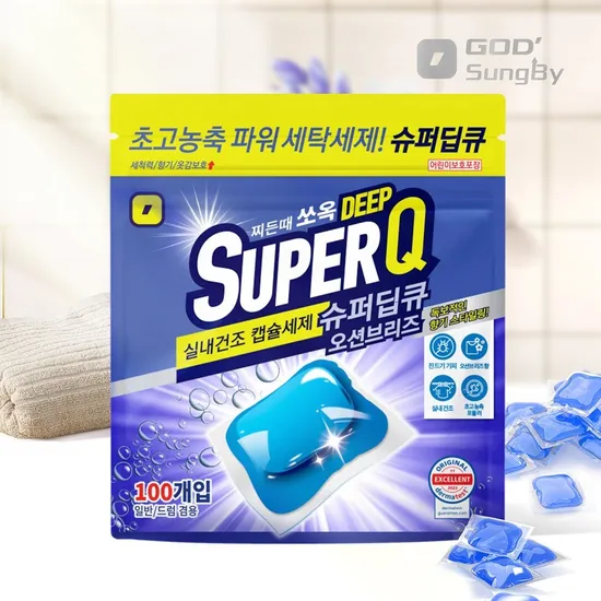 슈퍼딥큐 캡슐세제 오션브리즈 100개입