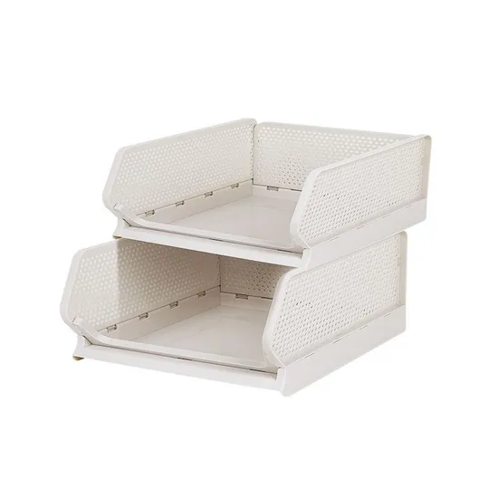접이식 슬라이딩 리빙 수납박스 아이보리 중형 2개입 4개입