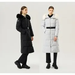 르꼬끄 여성 밍크퍼 슬림핏 롱다운