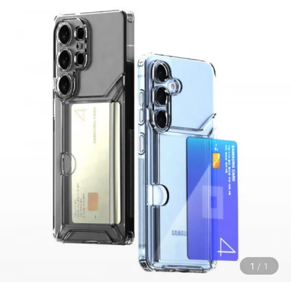 스마트폰 슬라이드 카드수납 투명 케이스 1+1