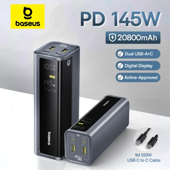 베이스어스 145W 보조배터리 20800mAh 듀얼 USB A USB C