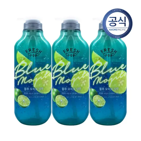 미쟝센 프레시팝 블루모히또 샴푸 1100ml 3개