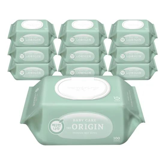 깨끗한나라 순수 오리지널 40m 30롤 베이비케어 물티슈 캡100매 10입