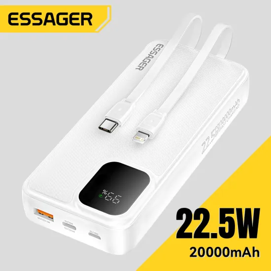 Essager 휴대용 보조배터리 내장케이블 2개 10000mAh