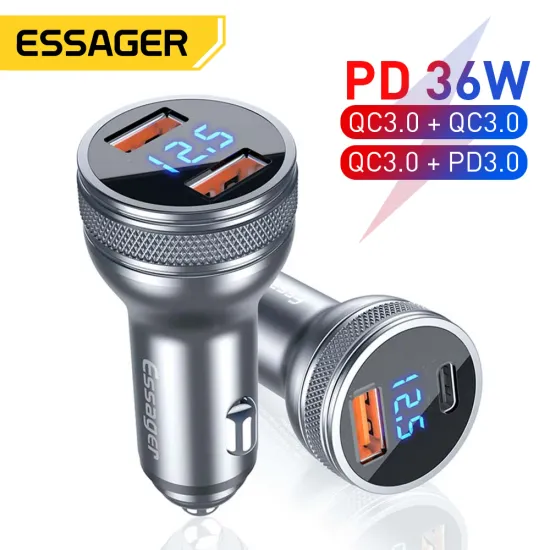 Essager PD 36W USB 타입 C 차량용 충전기