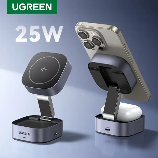UGREEN Qi2 2 in 1 접이식 마그네틱 무선 충전기 스탠드