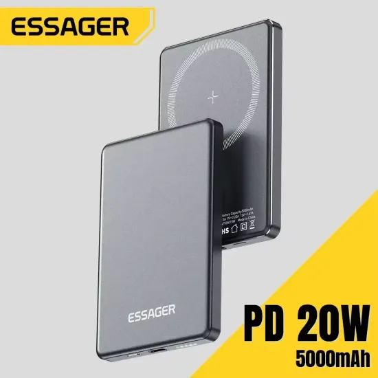 Essager 얇은 무선 보조배터리 마그네틱 PD 20W 5000mAh