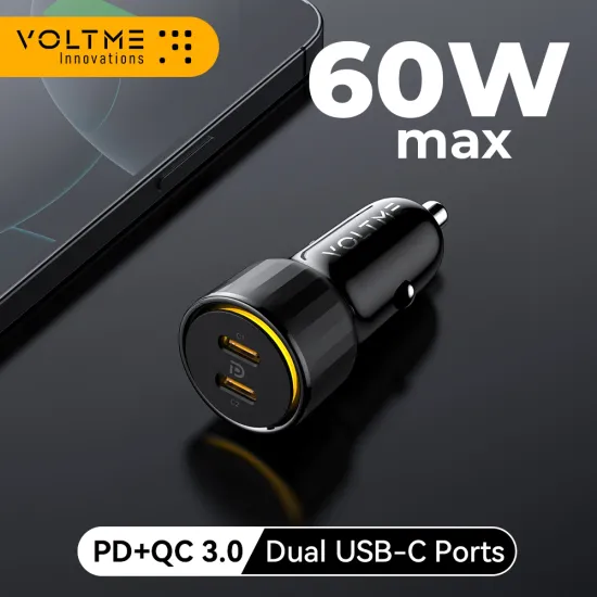 VOLTME 60W 차량용 충전기 듀얼 USB C