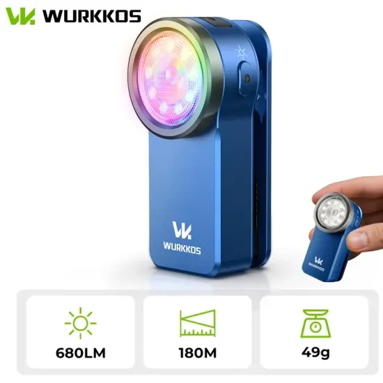 Wurkkos HD03 클립 라이트 680LM USB C 충전식