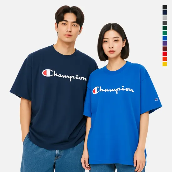 챔피온 시그니처 로고 스크립트 반팔티