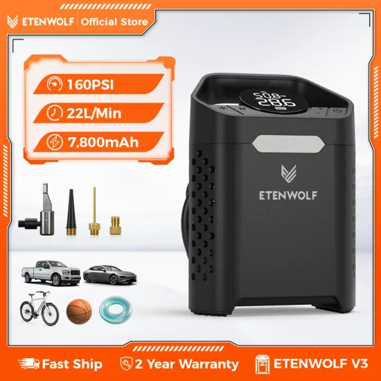 ETENWOLF 에어펌프 V3 자동차 압축기 7800mAh $18.95