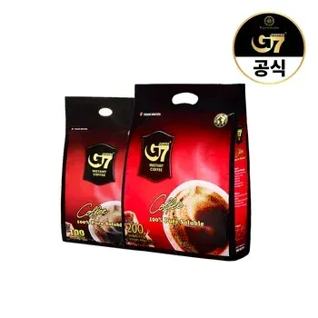 G7 베트남 커피 퓨어블랙 2g x 300개입 28,626원, 퓨어블랙 라이트 0.9g x 110개입 11,098원