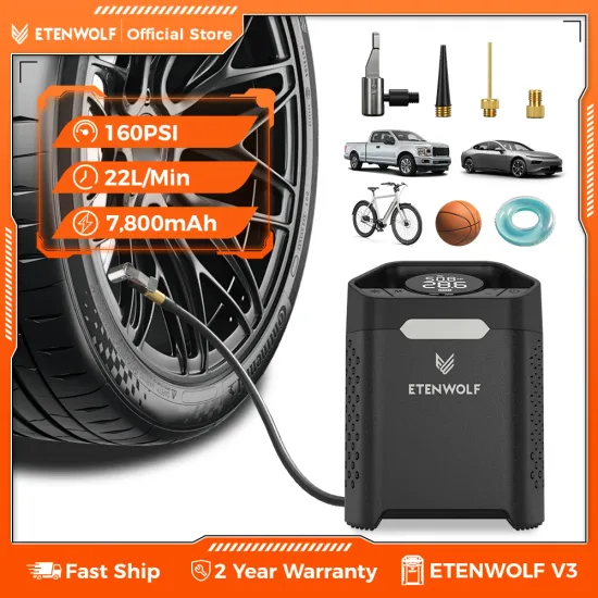 ETENWOLF 에어펌프 V3 자동차 압축기 7800mAh $18.33