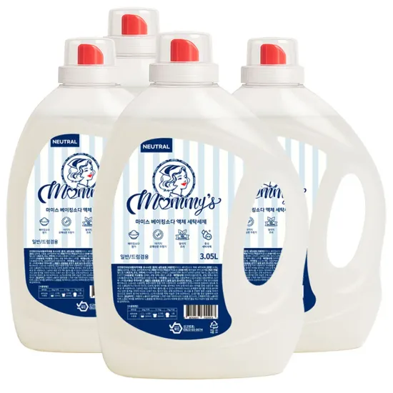 마미스 초고농축 섬유유연제 1.05L 4개, 베이킹소다 액체 세탁세제 2.5L 5개