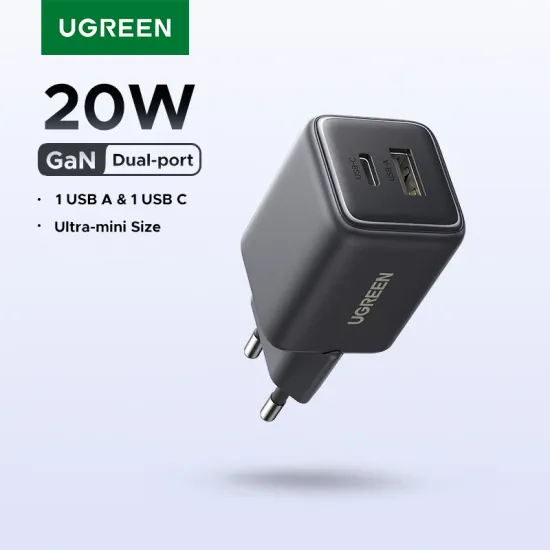 UGREEN 듀얼포트 20W GaN 충전기 $4.70