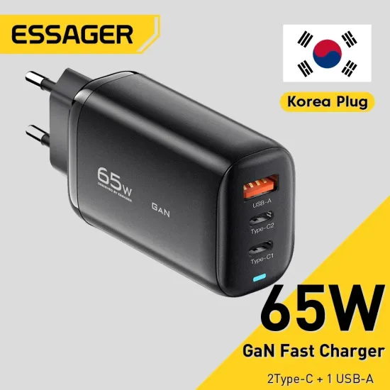 ESSAGER 65W 한국플러그 USB 타입 C GaN 충전기