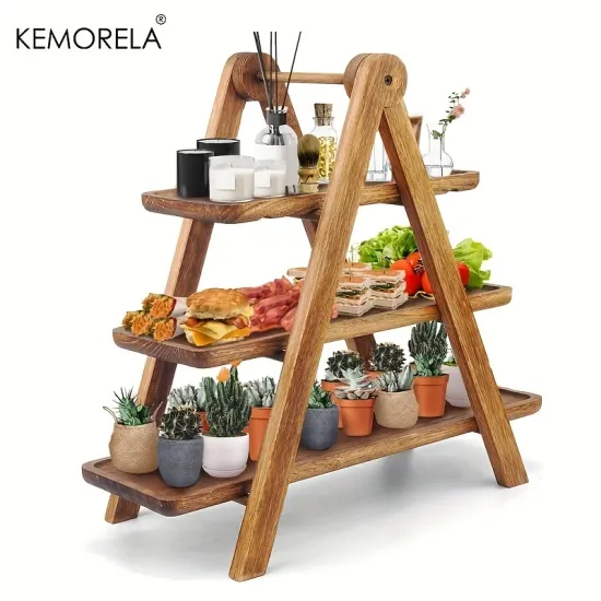 3단 원목 플래터 트레이