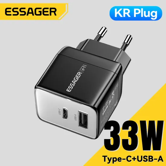 Essager KR플러그 33W GaN 충전기 USB 타입 C